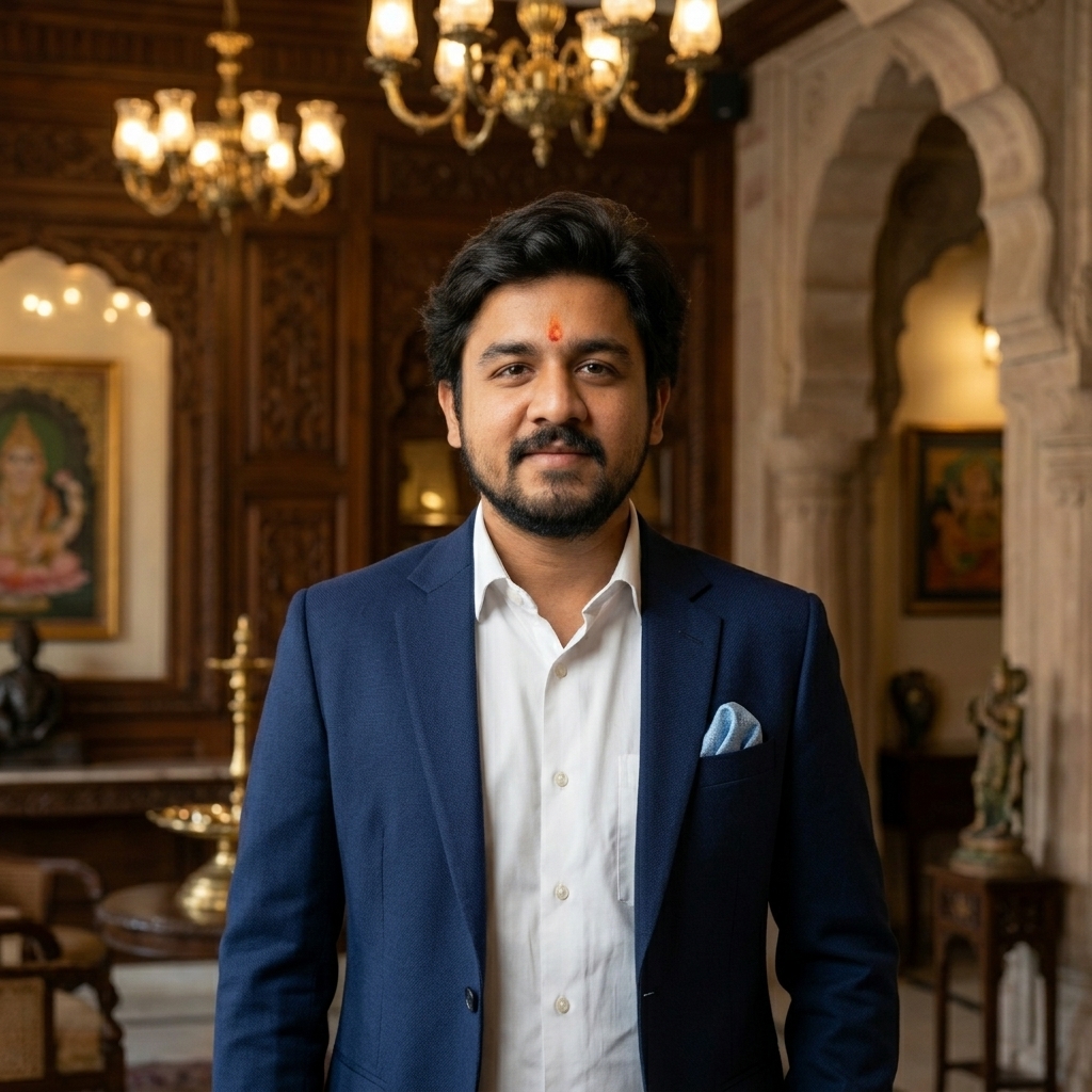Mohit on-site at a boutique resort in India